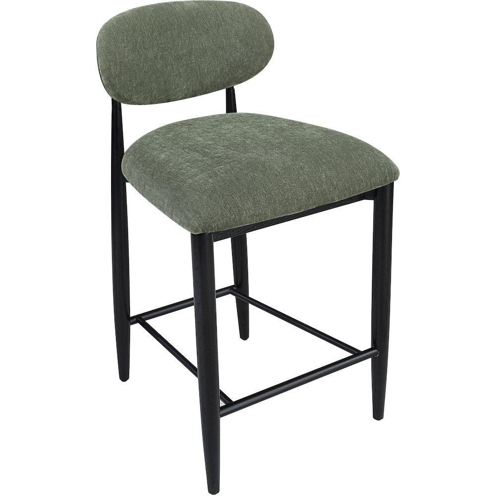 Riccio Olive Performance Fabric Upholstered Stool. Picture 5