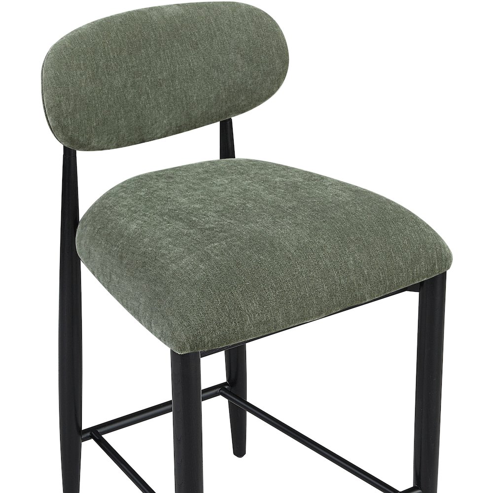 Riccio Olive Performance Fabric Upholstered Stool. Picture 6
