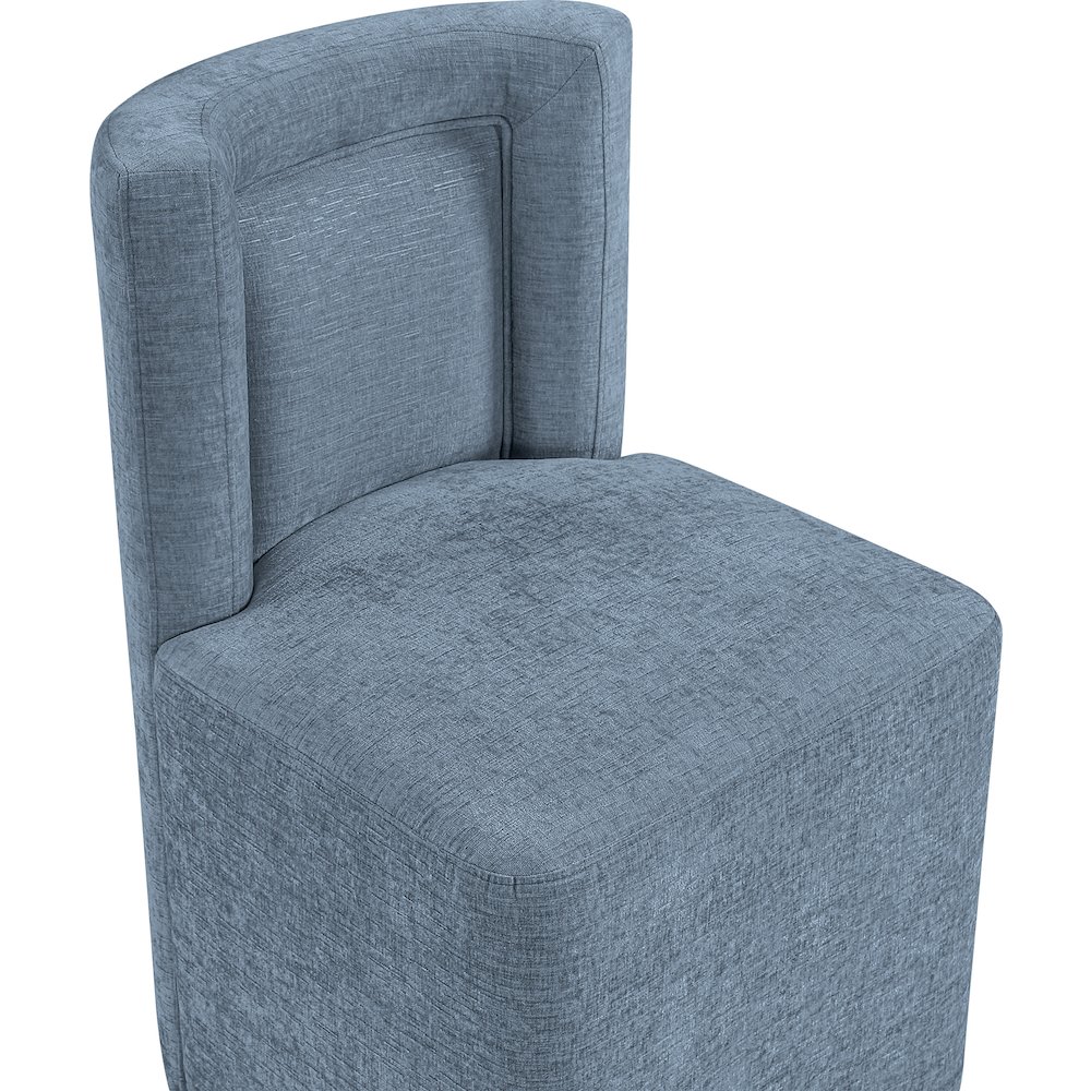Duvina Light Blue Chenille Performance Fabric Upholstered Dining Chair. Picture 6