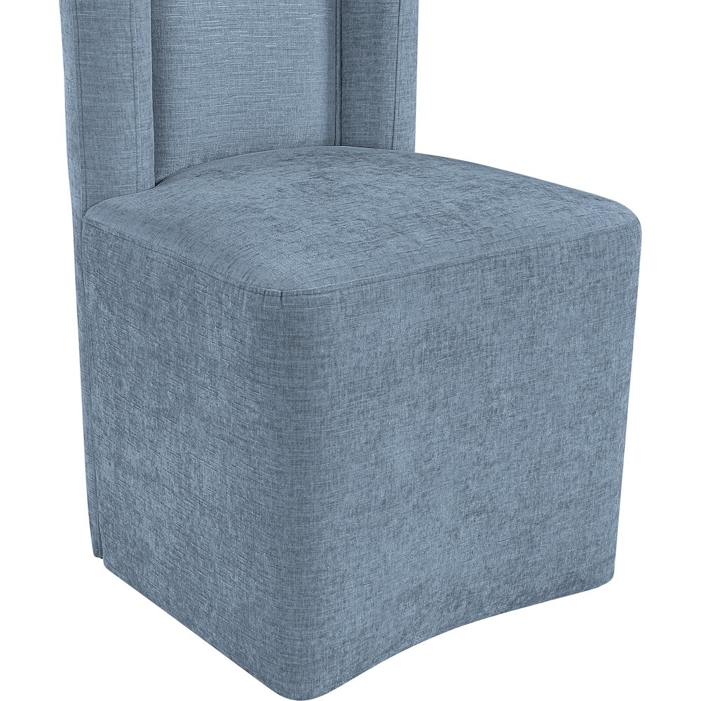 Duvina Light Blue Chenille Performance Fabric Upholstered Dining Chair. Picture 7