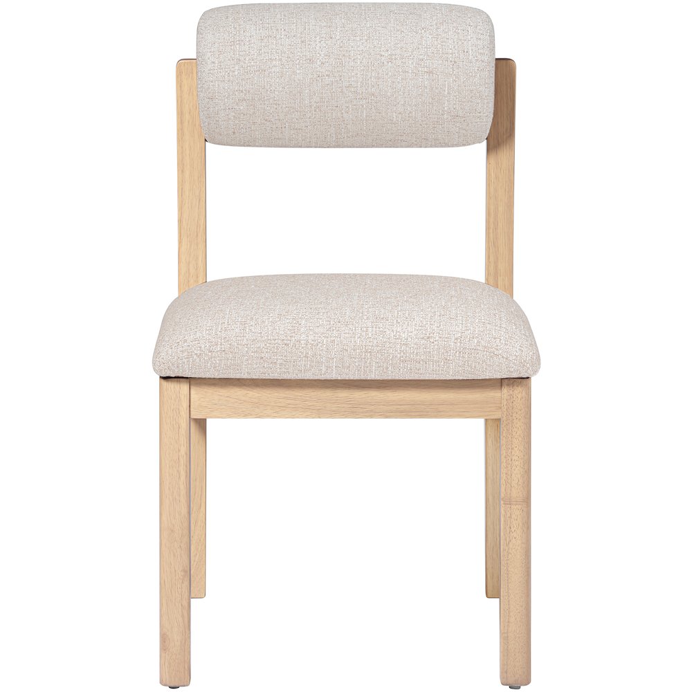 Roundhill Beige Linen Textured Fabric Upholstered Dining Chair, Set of 2. Picture 3