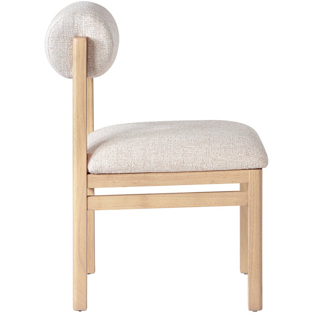 Roundhill Beige Linen Textured Fabric Upholstered Dining Chair, Set of 2. Picture 4
