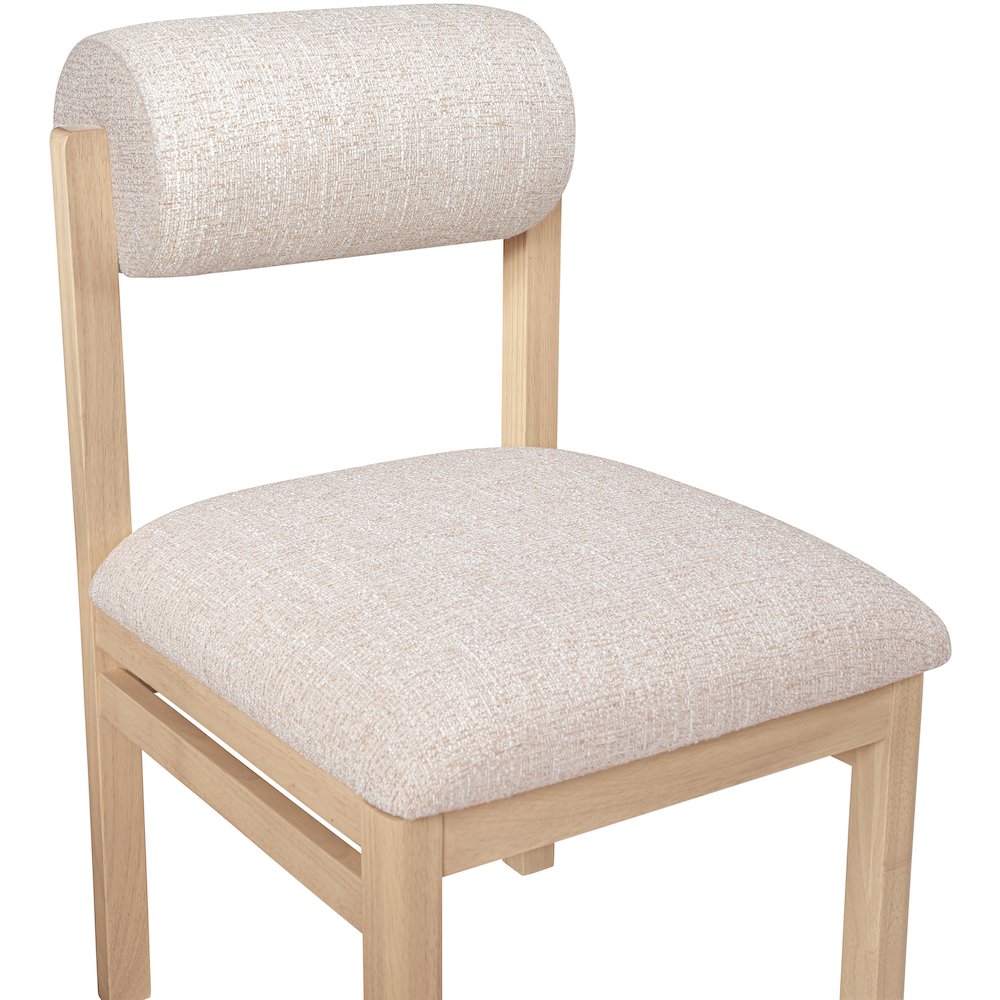 Roundhill Beige Linen Textured Fabric Upholstered Dining Chair, Set of 2. Picture 6