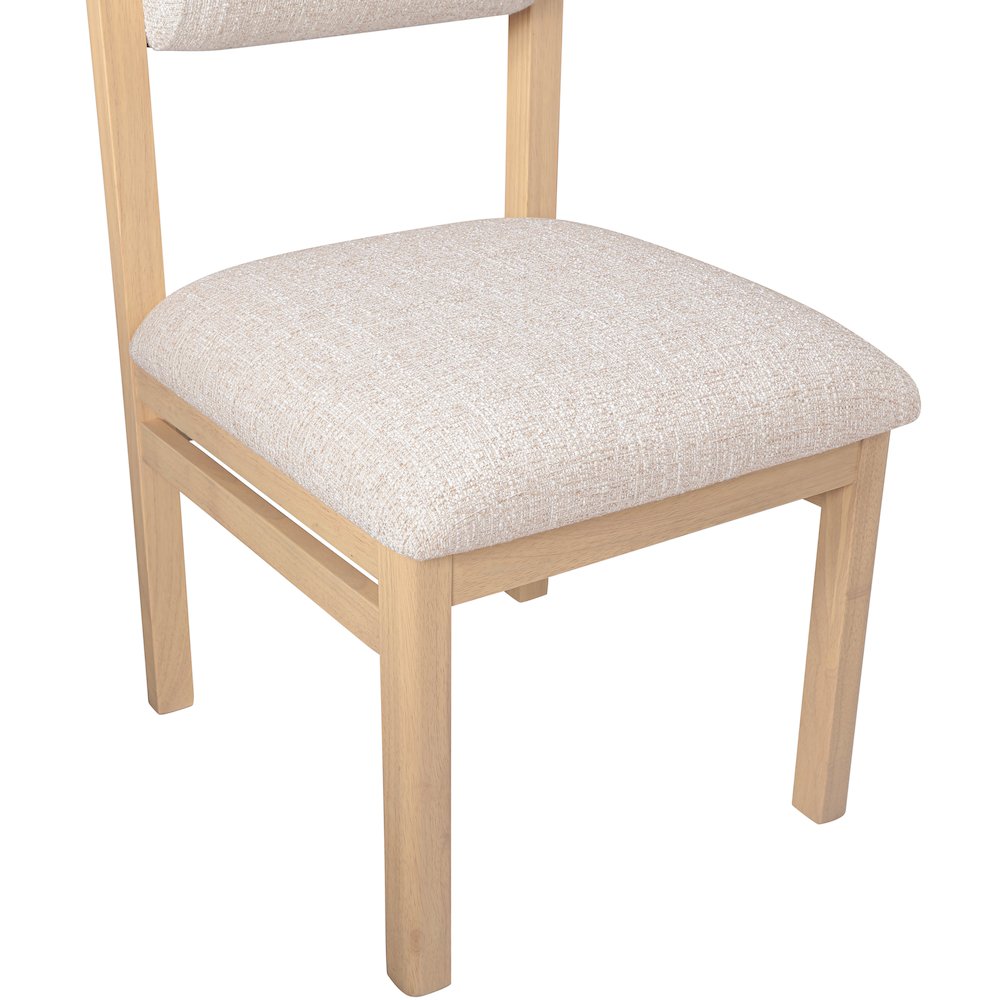 Roundhill Beige Linen Textured Fabric Upholstered Dining Chair, Set of 2. Picture 9