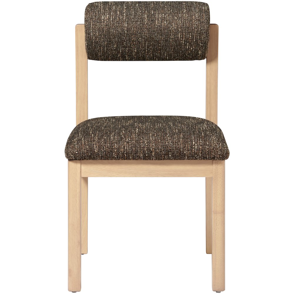 Roundhill Brown Linen Textured Fabric Upholstered Dining Chair, Set of 2. Picture 3
