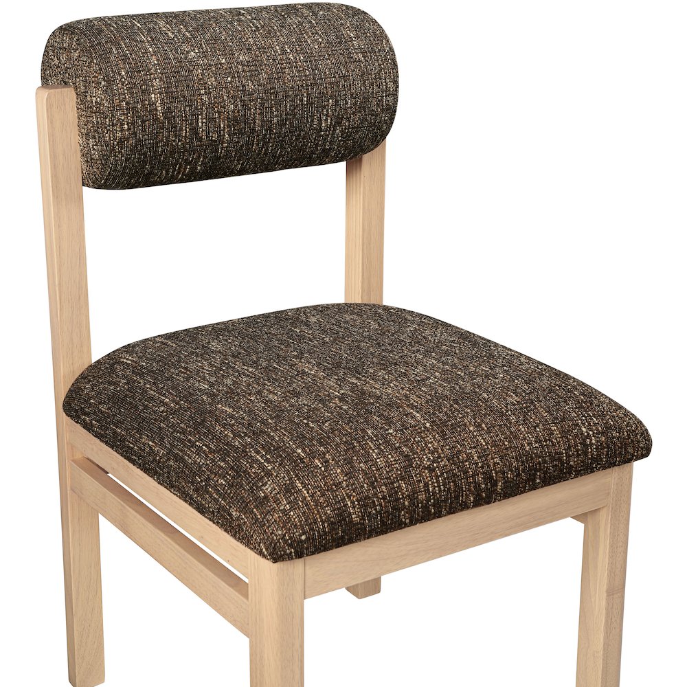 Roundhill Brown Linen Textured Fabric Upholstered Dining Chair, Set of 2. Picture 6
