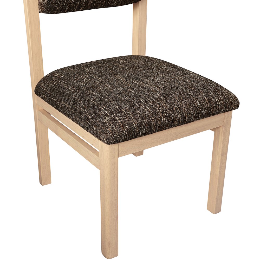 Roundhill Brown Linen Textured Fabric Upholstered Dining Chair, Set of 2. Picture 9