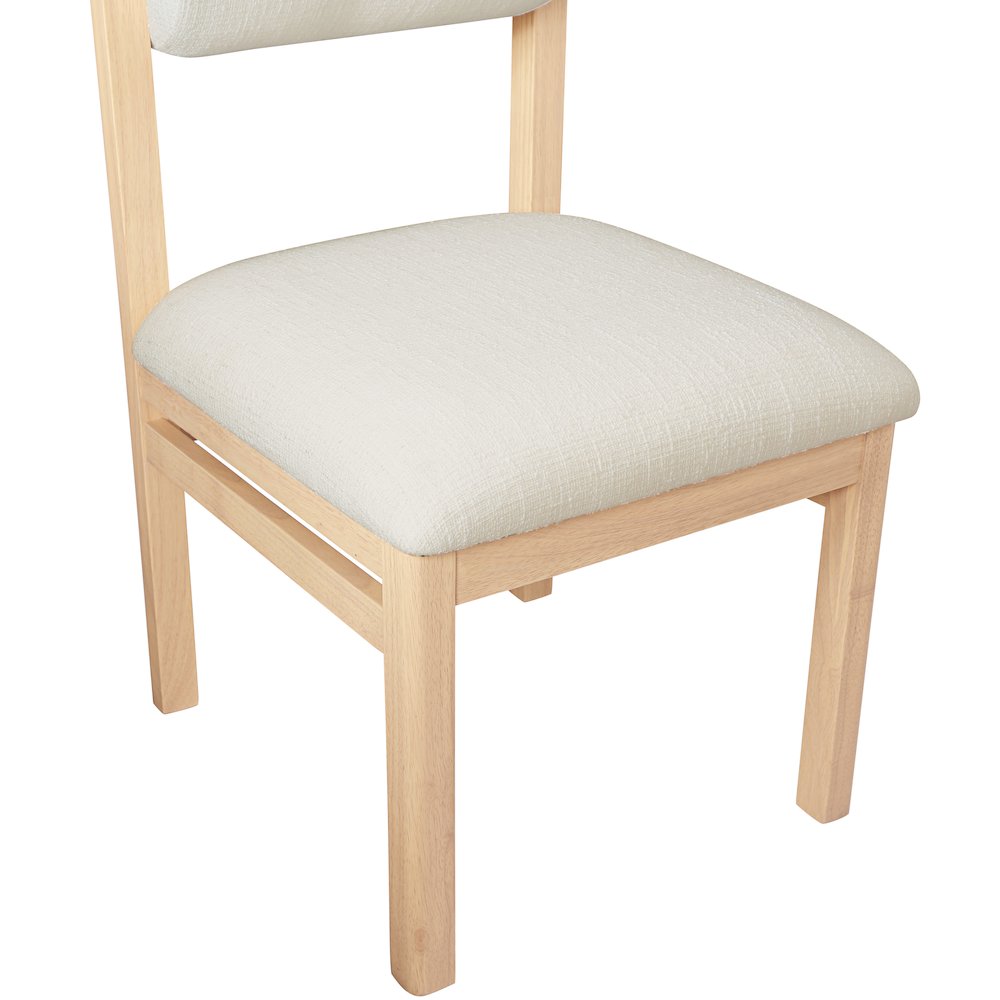 Roundhill Cream Linen Textured Fabric Upholstered Dining Chair, Set of 2. Picture 9