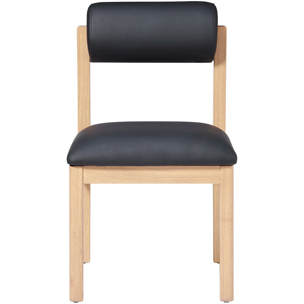 Roundhill Black Vegan Leather Upholstered Dining Chair, Set of 2. Picture 3