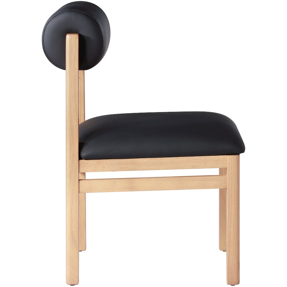 Roundhill Black Vegan Leather Upholstered Dining Chair, Set of 2. Picture 4
