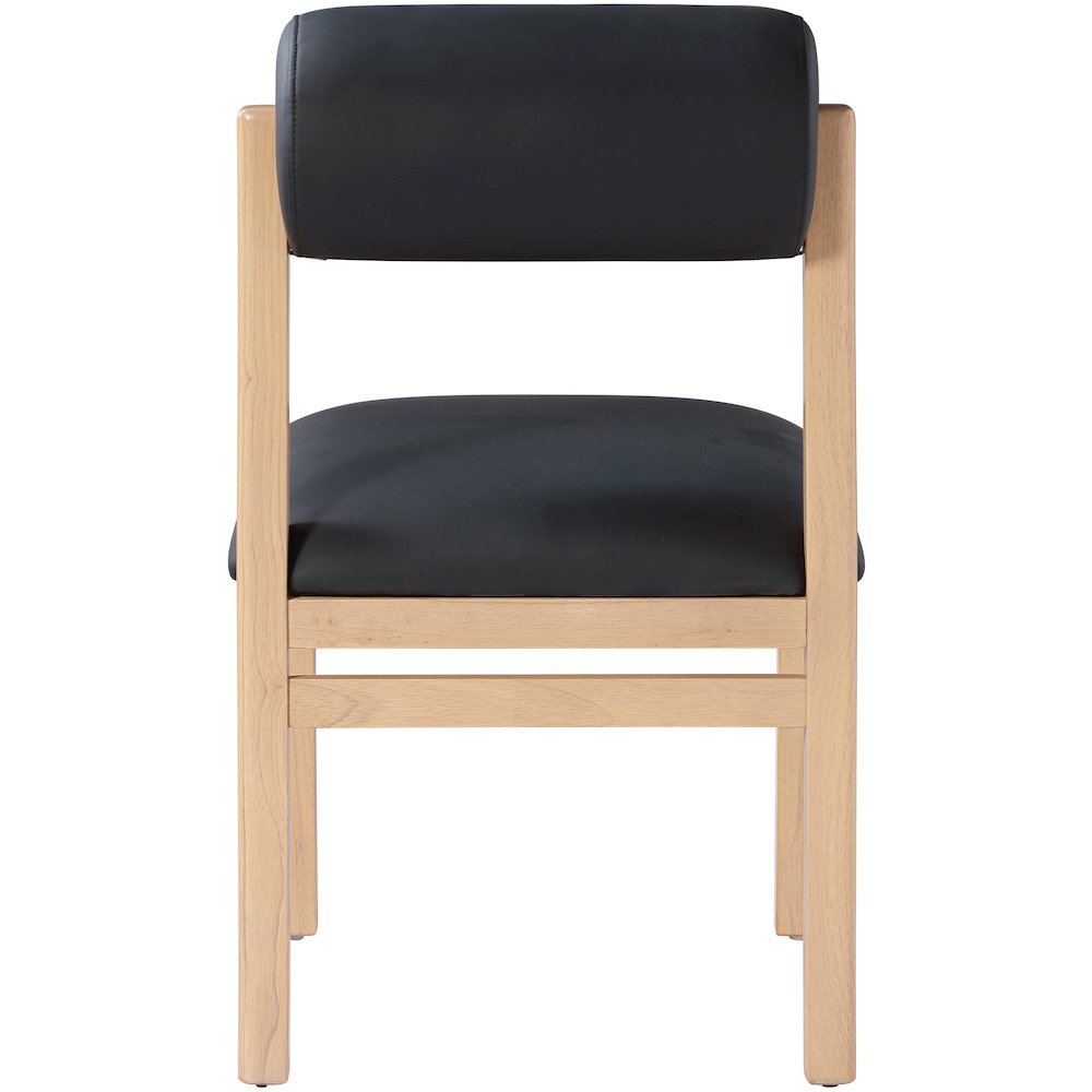 Roundhill Black Vegan Leather Upholstered Dining Chair, Set of 2. Picture 5