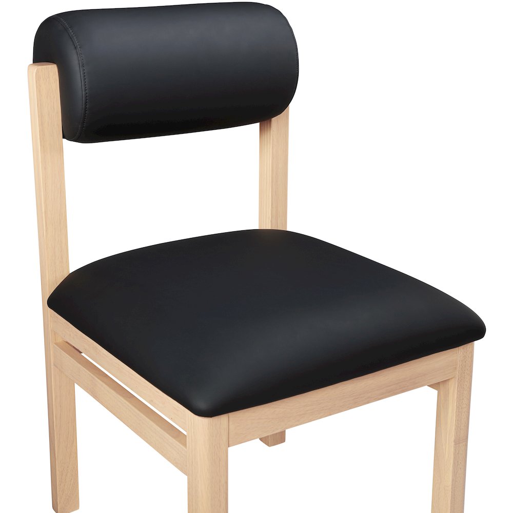 Roundhill Black Vegan Leather Upholstered Dining Chair, Set of 2. Picture 6