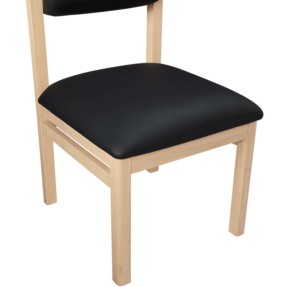 Roundhill Black Vegan Leather Upholstered Dining Chair, Set of 2. Picture 9