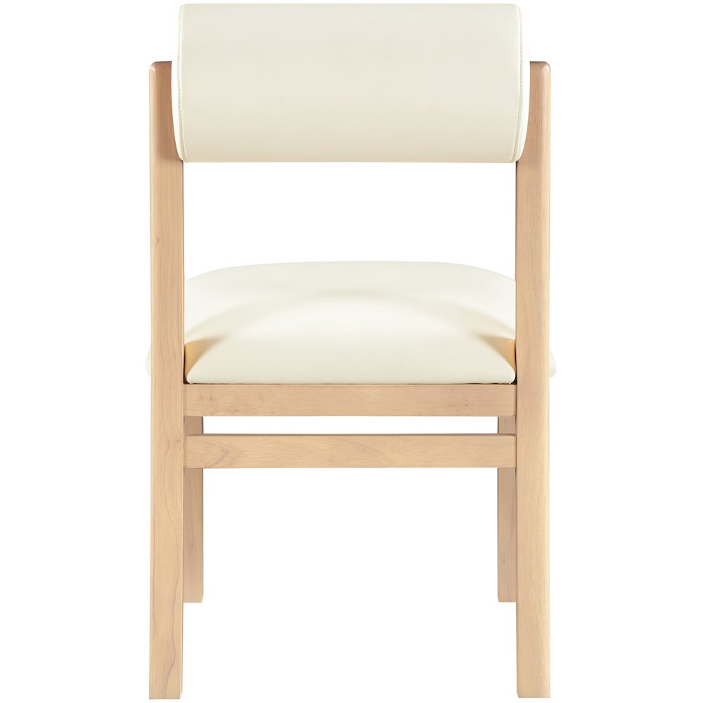 Roundhill Cream Vegan Leather Upholstered Dining Chair, Set of 2. Picture 5