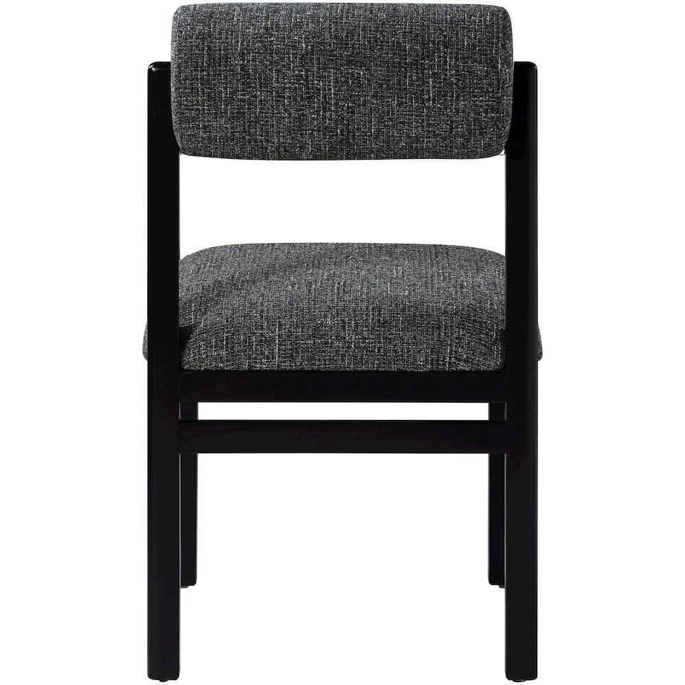 Roundhill Black Linen Textured Fabric Upholstered Dining Chair, Set of 2. Picture 5