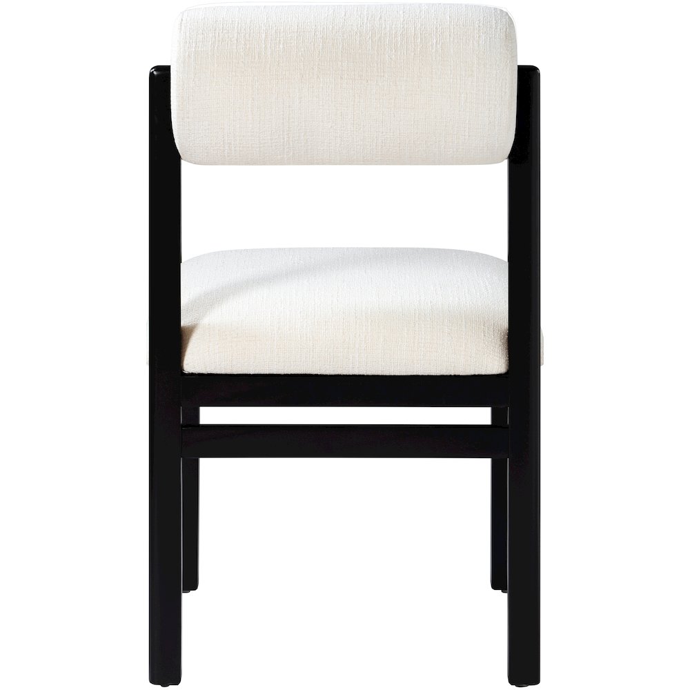 Roundhill Cream Linen Textured Fabric Upholstered Dining Chair, Set of 2. Picture 5