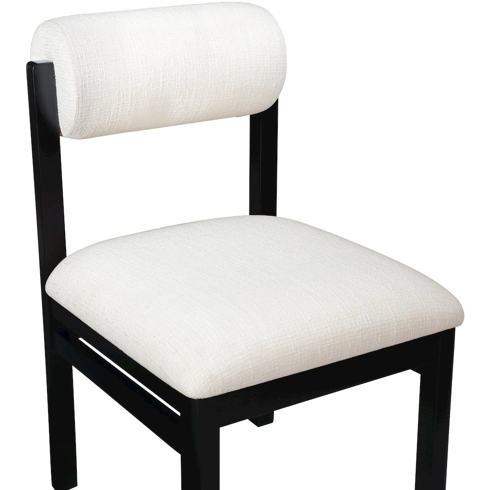 Roundhill Cream Linen Textured Fabric Upholstered Dining Chair, Set of 2. Picture 6