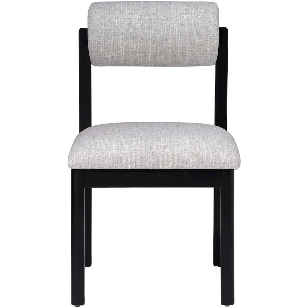 Roundhill Grey Linen Textured Fabric Upholstered Dining Chair, Set of 2. Picture 3