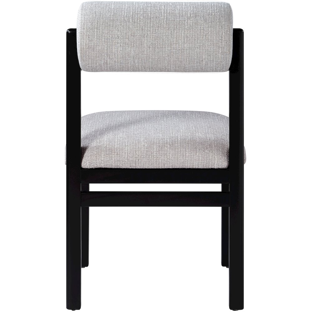 Roundhill Grey Linen Textured Fabric Upholstered Dining Chair, Set of 2. Picture 5
