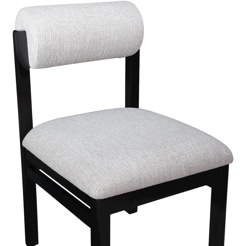 Roundhill Grey Linen Textured Fabric Upholstered Dining Chair, Set of 2. Picture 6