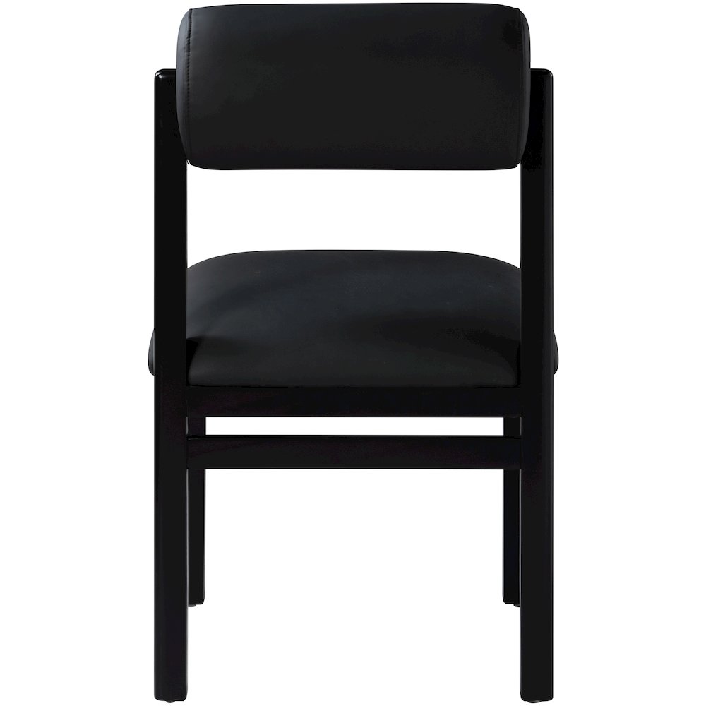 Roundhill Black Vegan Leather Upholstered Dining Chair, Set of 2. Picture 5