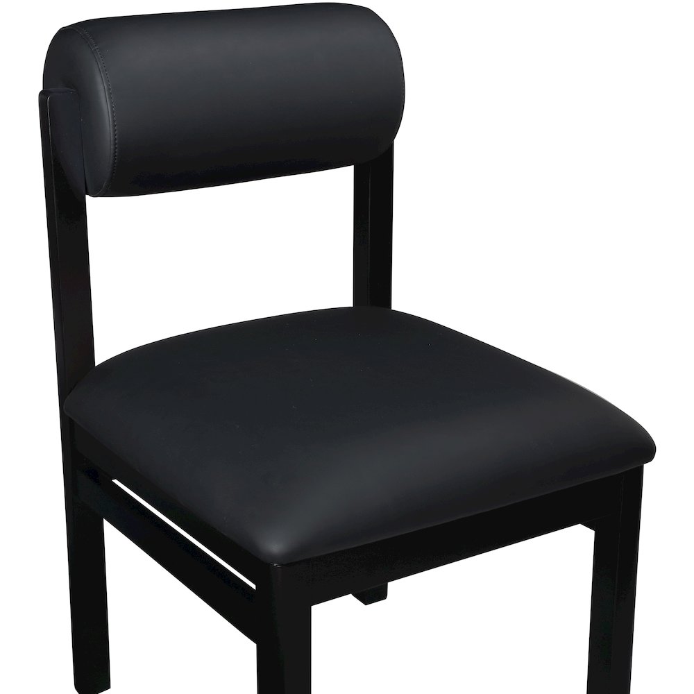 Roundhill Black Vegan Leather Upholstered Dining Chair, Set of 2. Picture 6