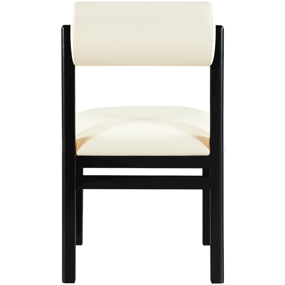 Roundhill Cream Vegan Leather Upholstered Dining Chair, Set of 2. Picture 5