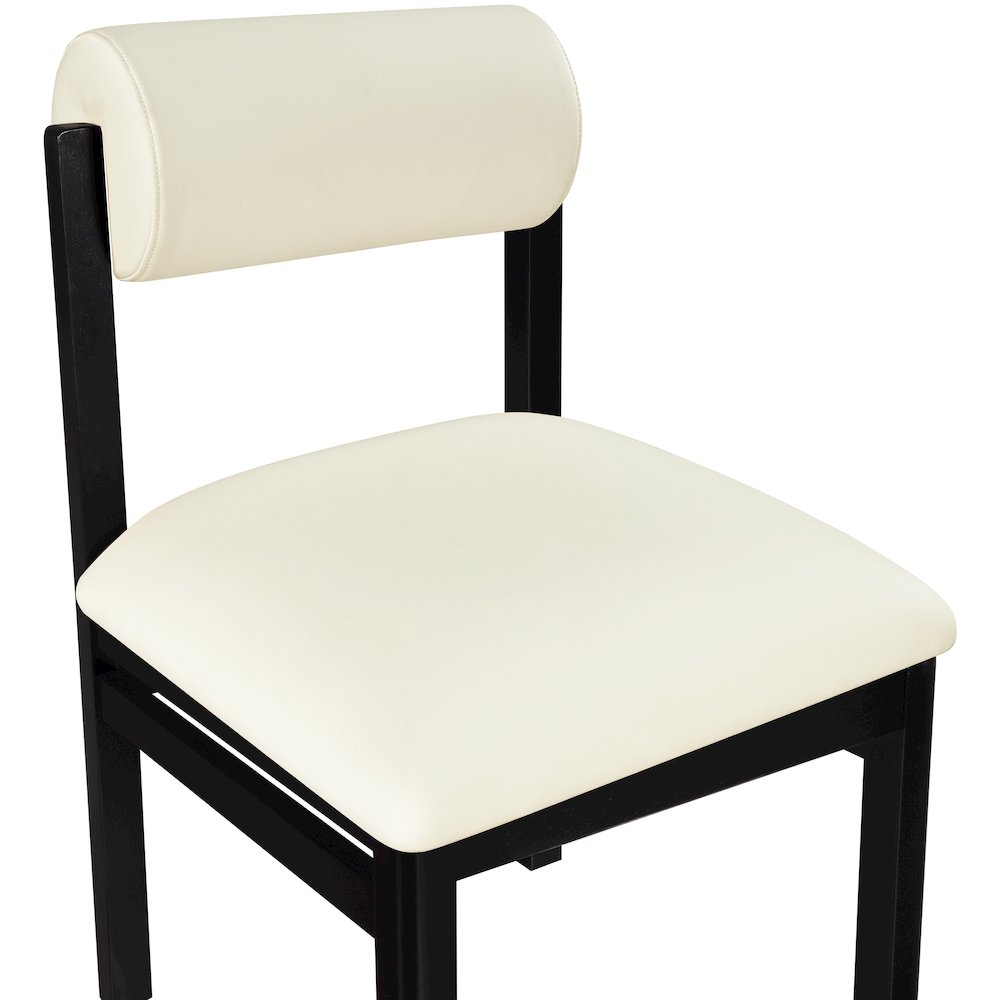 Roundhill Cream Vegan Leather Upholstered Dining Chair, Set of 2. Picture 6