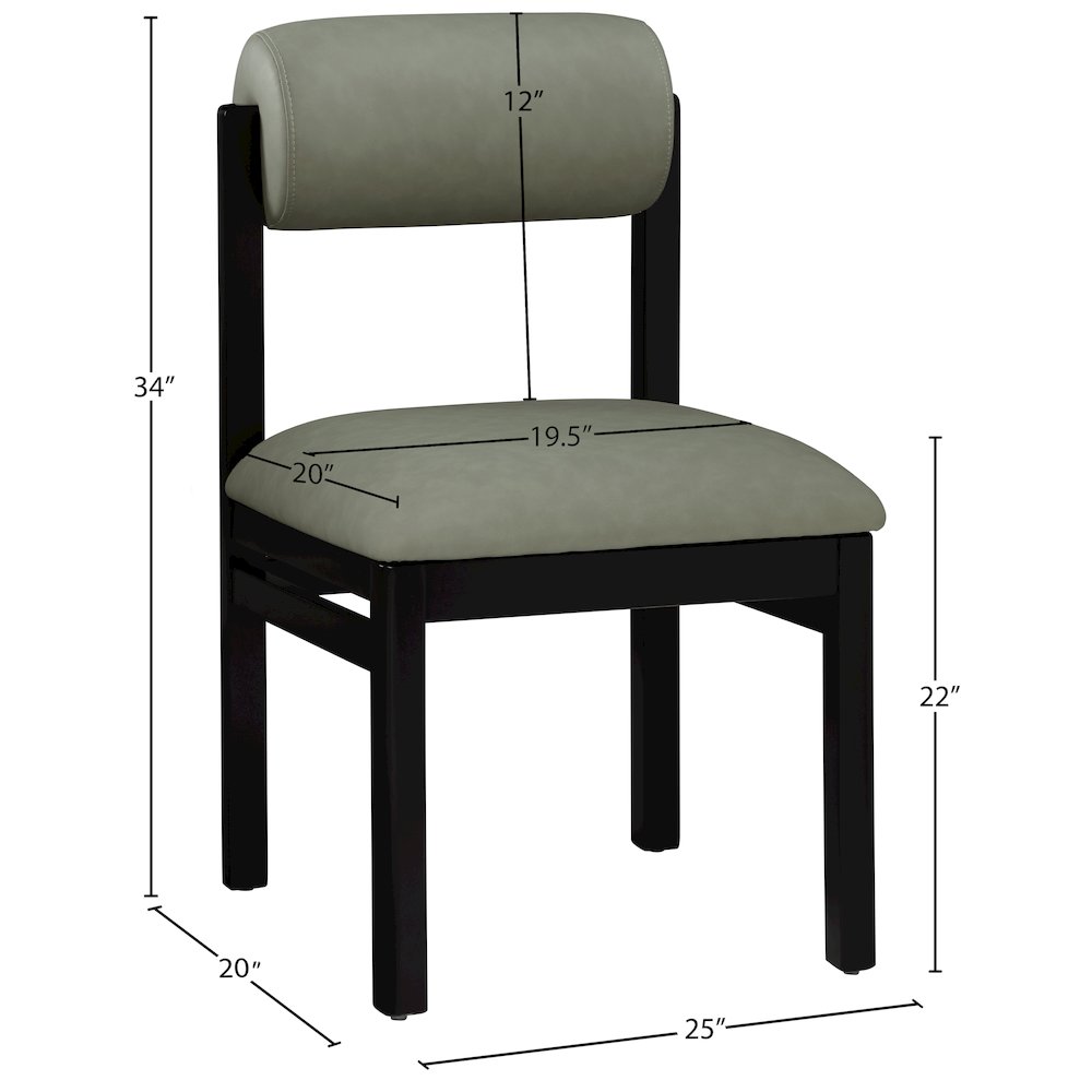 Roundhill Green Vegan Leather Upholstered Dining Chair, Set of 2. Picture 10