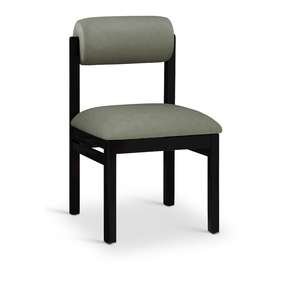 Roundhill Green Vegan Leather Upholstered Dining Chair, Set of 2. Picture 2