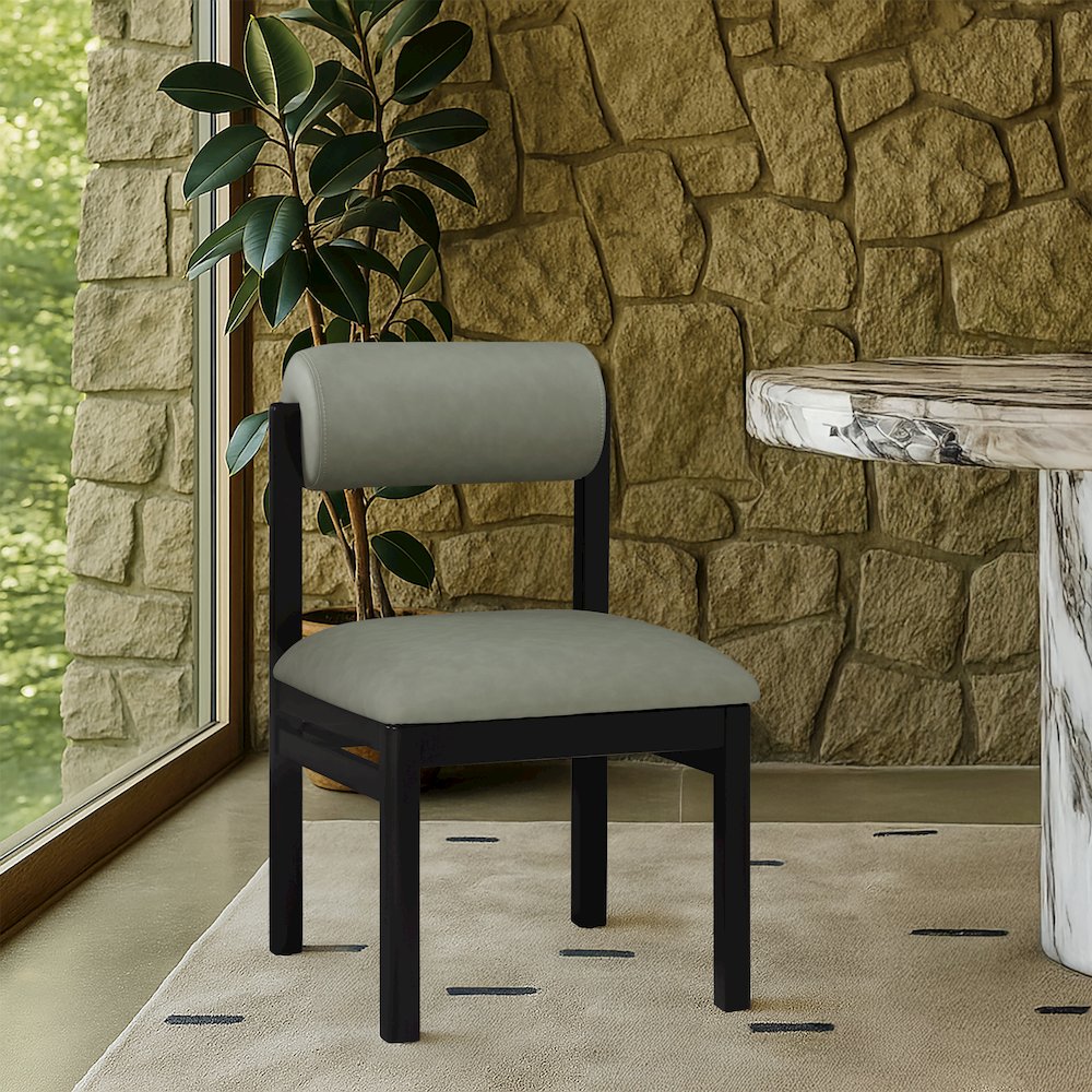 Roundhill Green Vegan Leather Upholstered Dining Chair, Set of 2. Picture 7