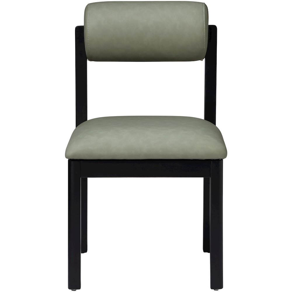 Roundhill Green Vegan Leather Upholstered Dining Chair, Set of 2. Picture 3
