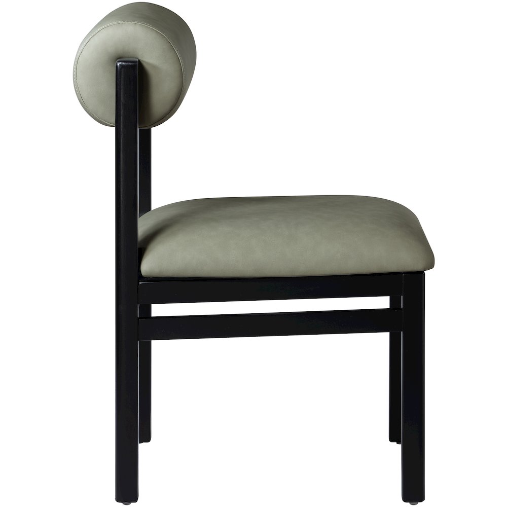 Roundhill Green Vegan Leather Upholstered Dining Chair, Set of 2. Picture 4