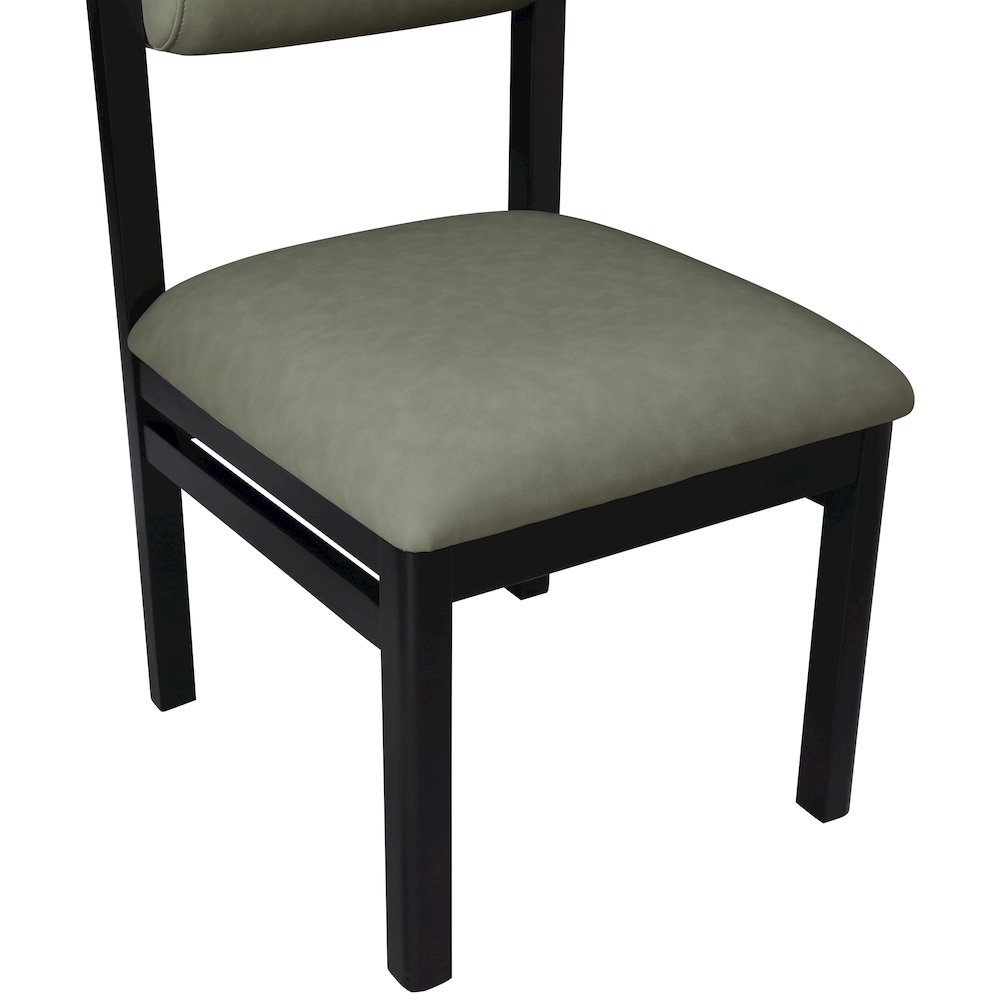 Roundhill Green Vegan Leather Upholstered Dining Chair, Set of 2. Picture 9