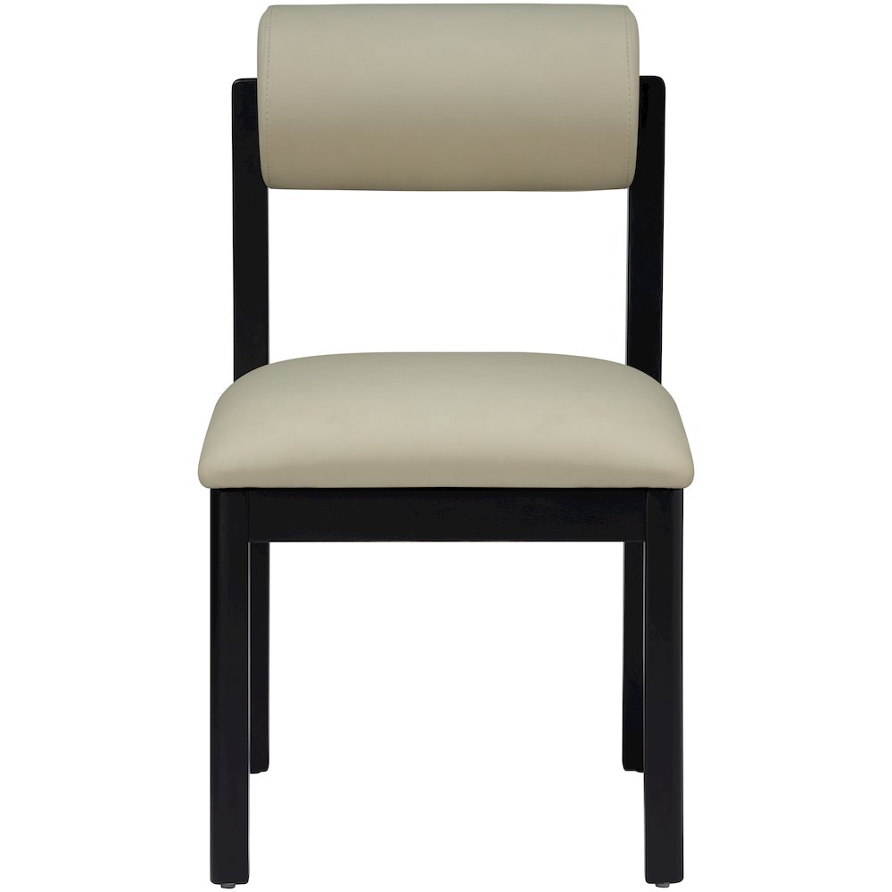 Roundhill Taupe Vegan Leather Upholstered Dining Chair, Set of 2. Picture 3