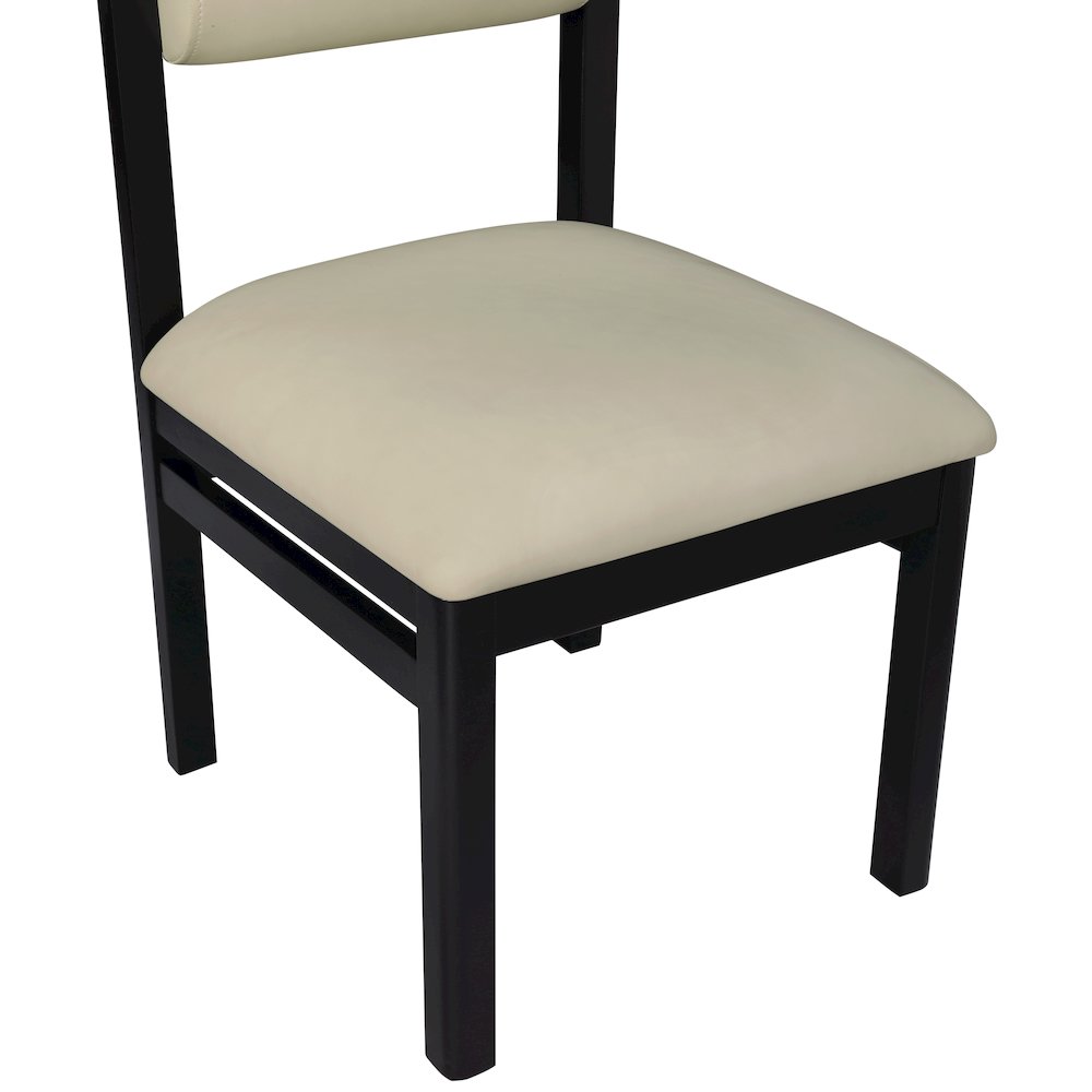 Roundhill Taupe Vegan Leather Upholstered Dining Chair, Set of 2. Picture 9