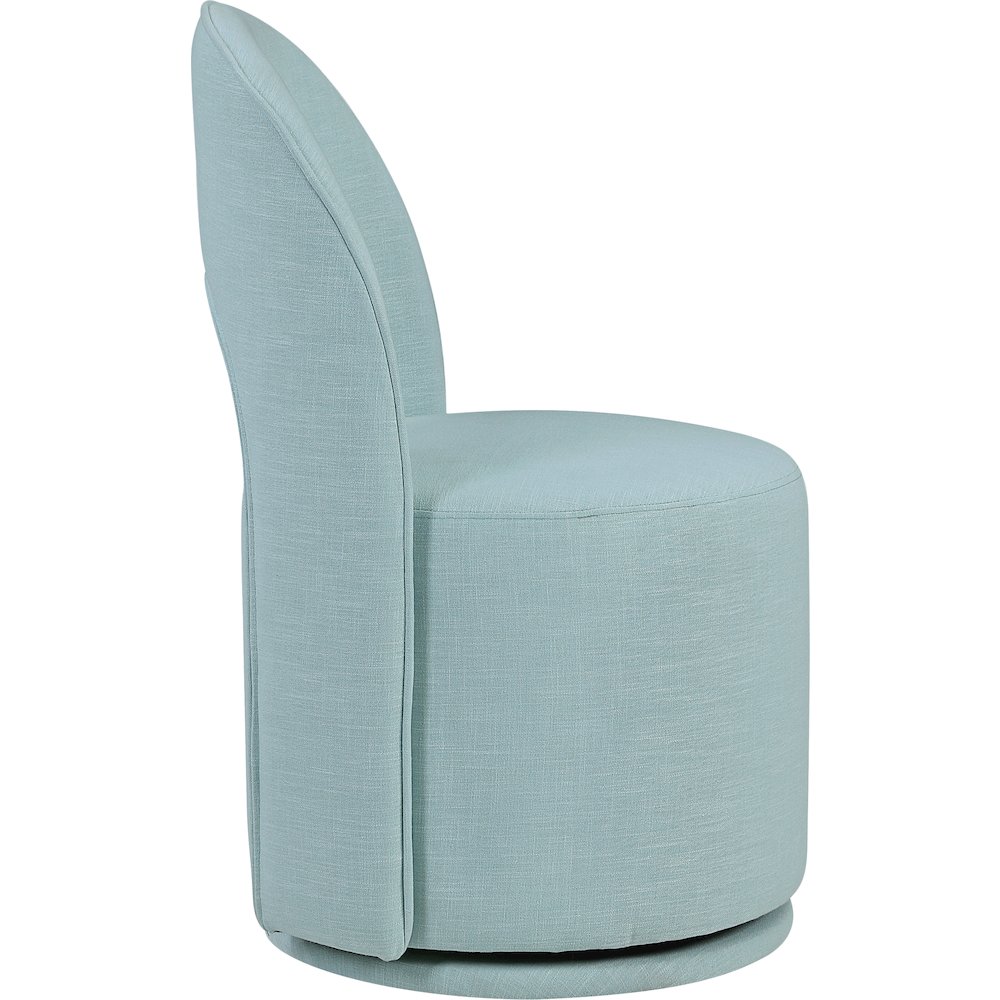 Light Blue Linen Textured Performance Fabric Upholstered Dining Chair, Set of 2. Picture 4