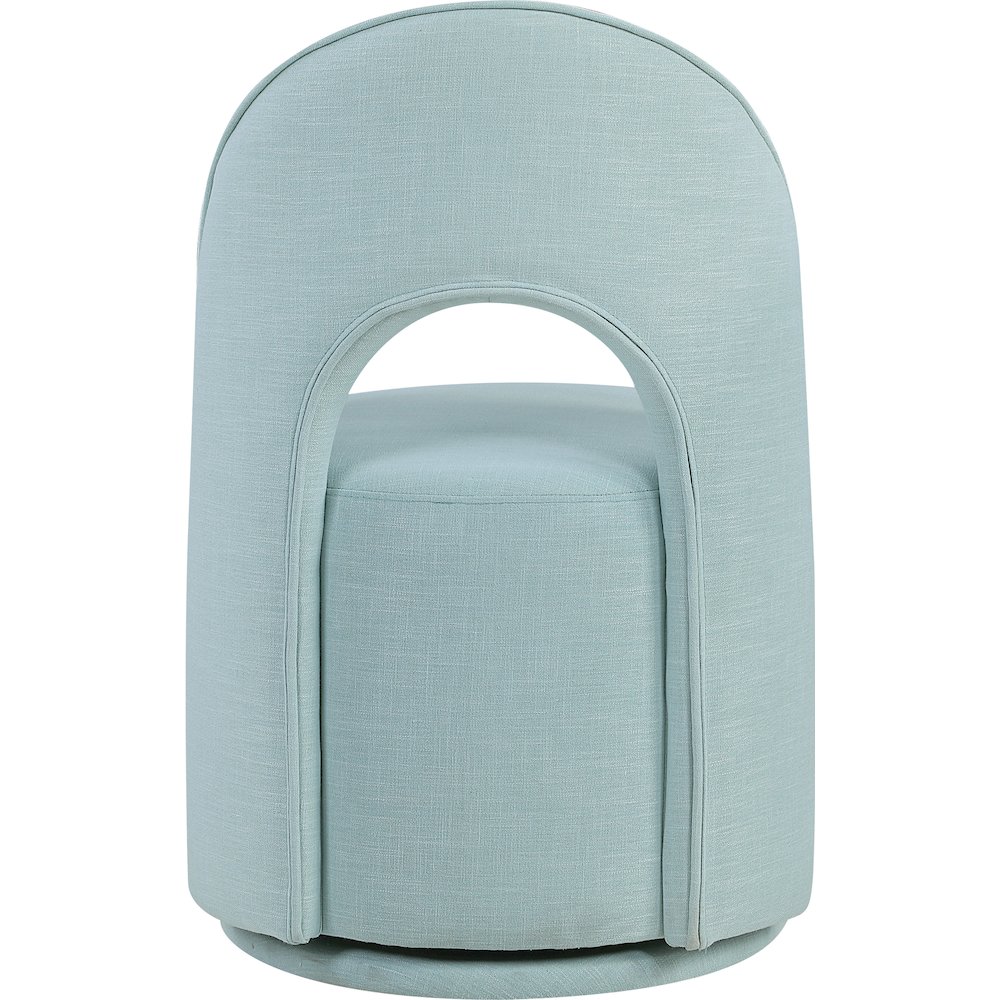 Light Blue Linen Textured Performance Fabric Upholstered Dining Chair, Set of 2. Picture 5