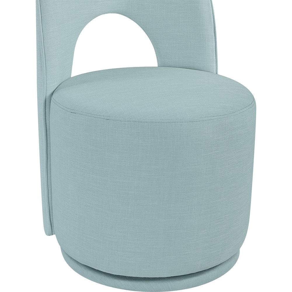 Light Blue Linen Textured Performance Fabric Upholstered Dining Chair, Set of 2. Picture 9