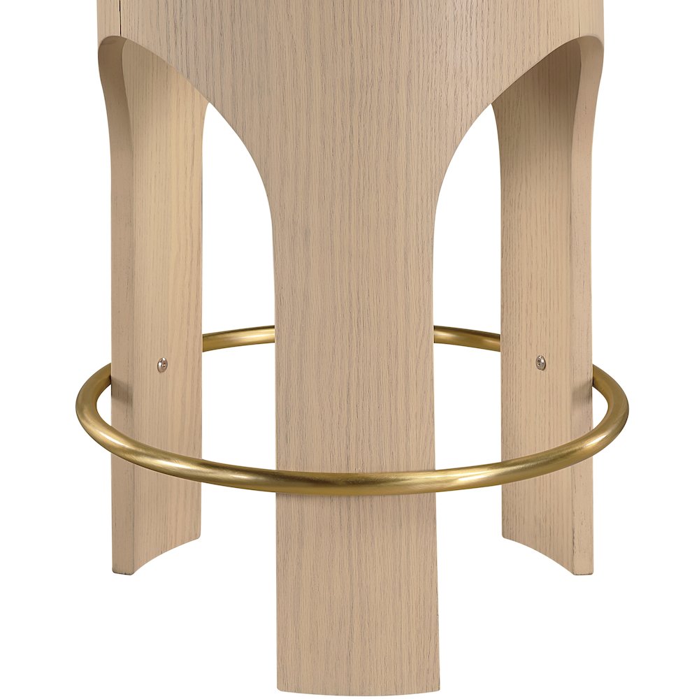 Bocceli Brown Velvet Upholstered Counter Stool. Picture 2