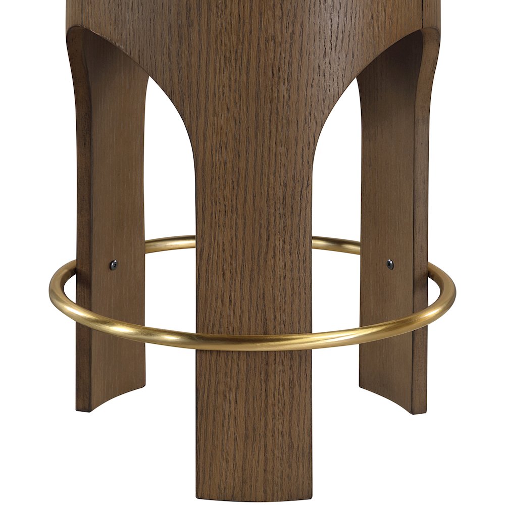 Bocceli Beige Velvet Upholstered Counter Stool. Picture 2