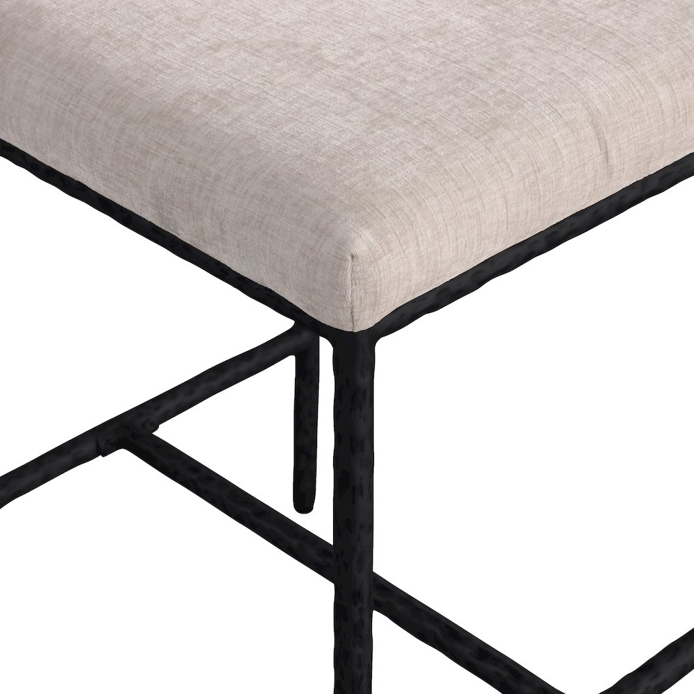 Reeves Beige Chenille Fabric Upholstered Counter Stool, Set of 2. Picture 6