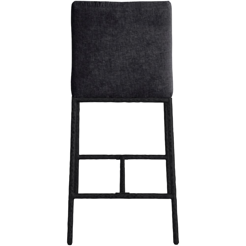 Reeves Black Chenille Fabric Upholstered Counter Stool, Set of 2. Picture 4