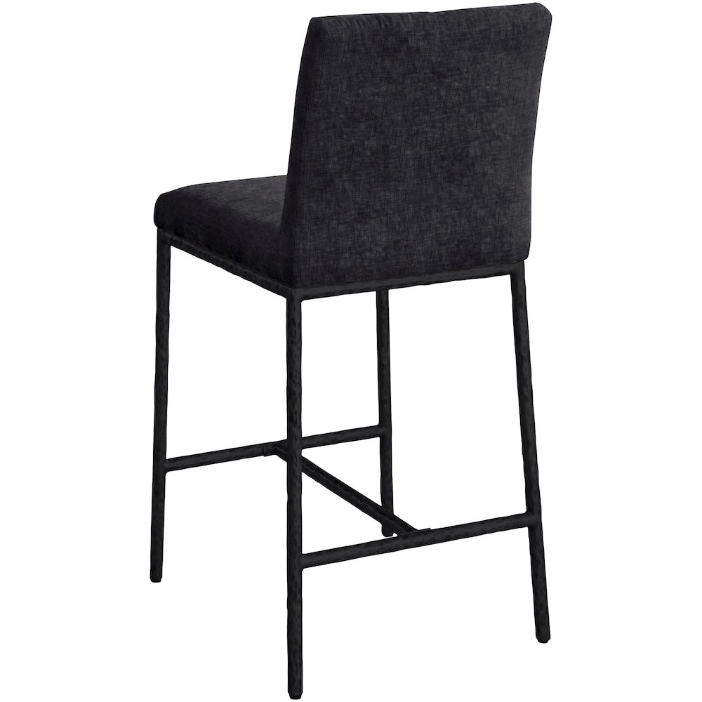 Reeves Black Chenille Fabric Upholstered Counter Stool, Set of 2. Picture 5