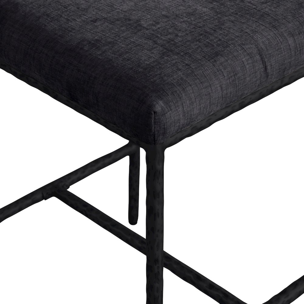 Reeves Black Chenille Fabric Upholstered Counter Stool, Set of 2. Picture 6