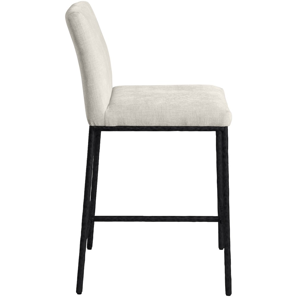 Reeves Cream Chenille Fabric Upholstered Counter Stool, Set of 2. Picture 3