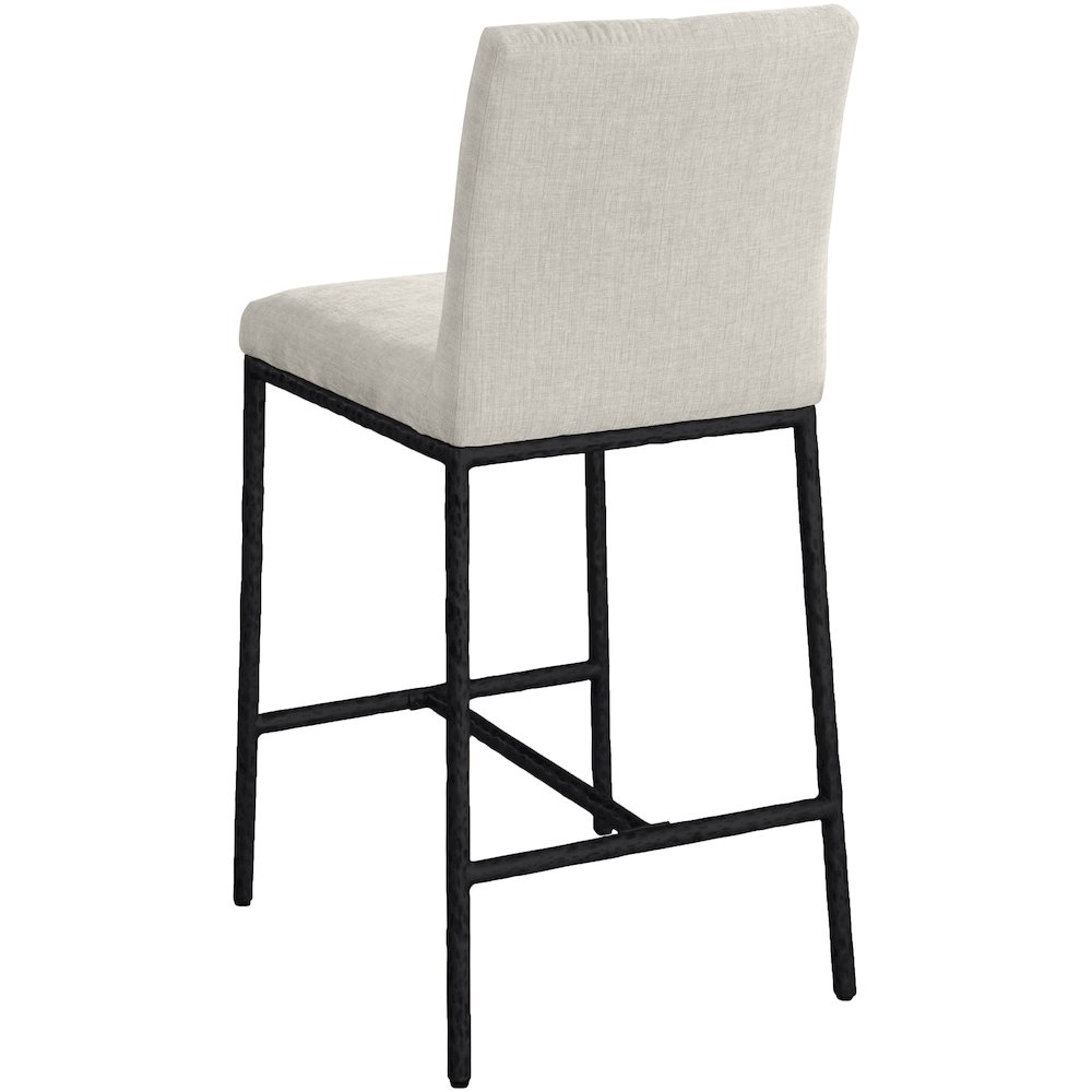 Reeves Cream Chenille Fabric Upholstered Counter Stool, Set of 2. Picture 5