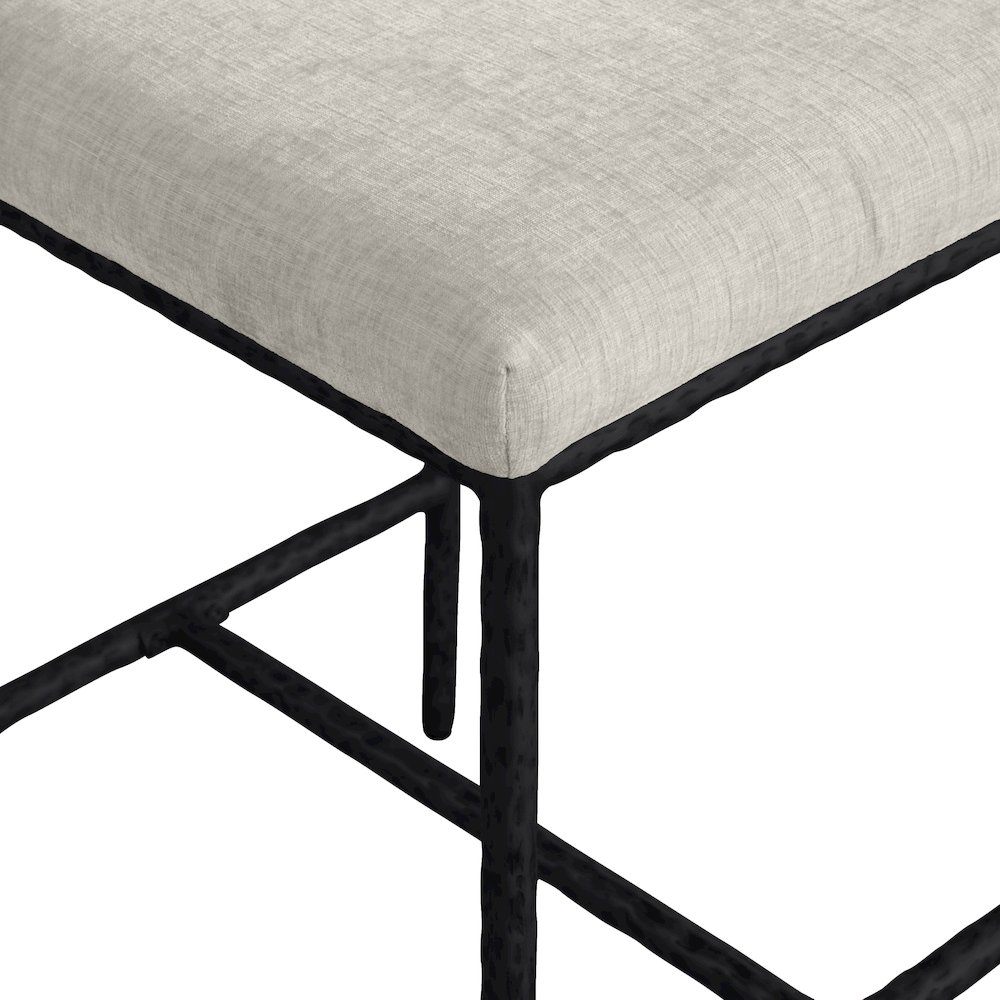 Reeves Cream Chenille Fabric Upholstered Counter Stool, Set of 2. Picture 6
