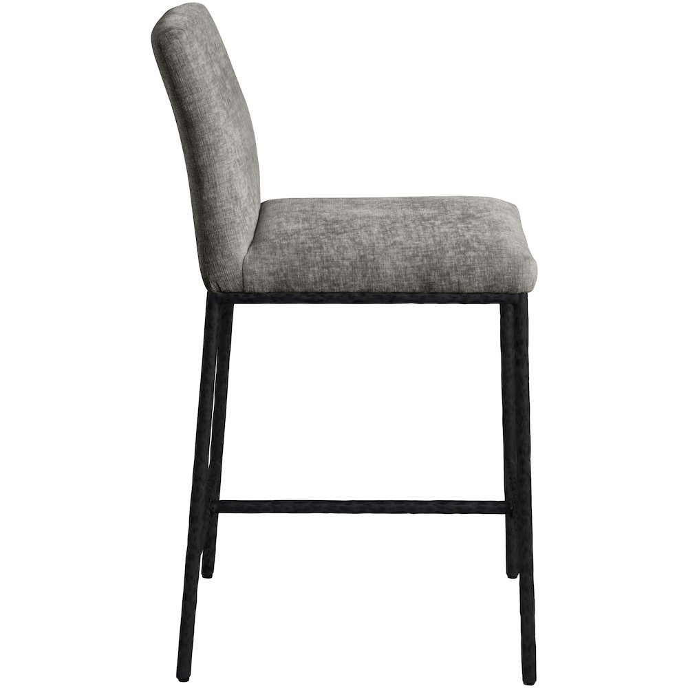 Reeves Grey Chenille Fabric Upholstered Counter Stool, Set of 2. Picture 3