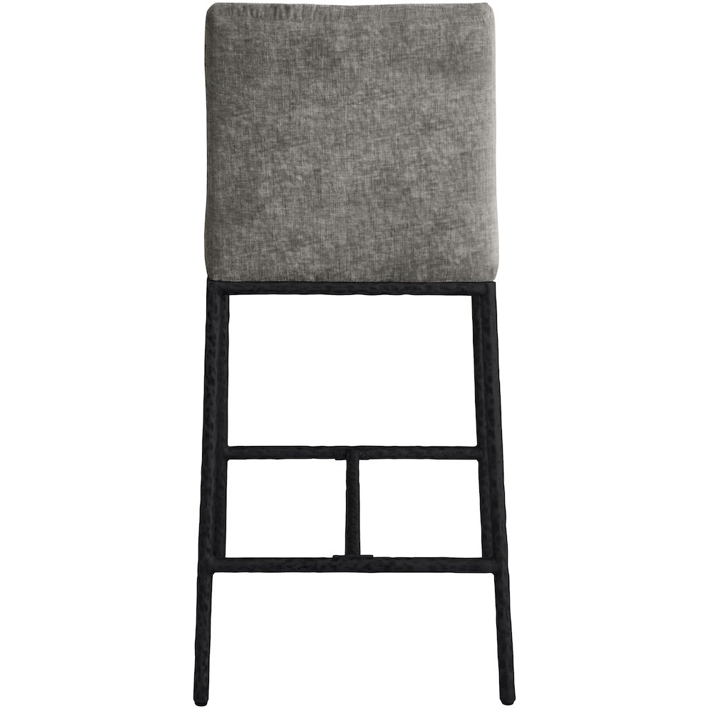 Reeves Grey Chenille Fabric Upholstered Counter Stool, Set of 2. Picture 4
